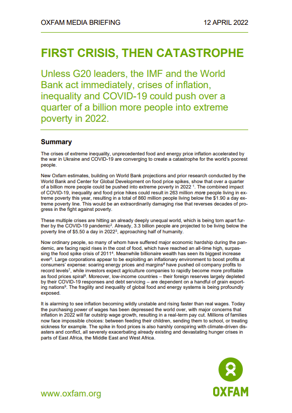 First crisis, then catastrophe