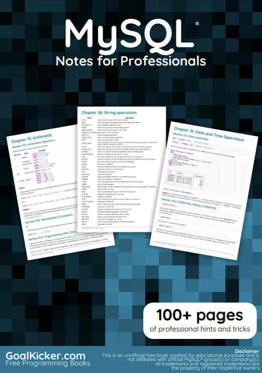 MySQL Notes for Professionals