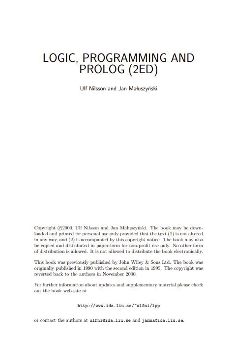 Logic, Programming and Prolog