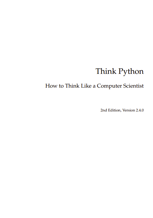 Think Python 2nd Edition