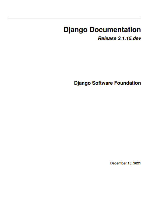 Django Official Documentation