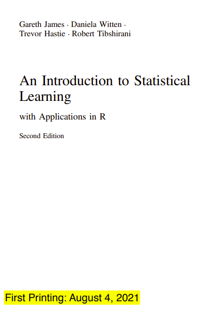 An Introduction to Statistical Learning with Applications in R