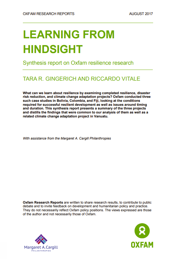 Learning from hindsight: synthesis report on Oxfam resilience research