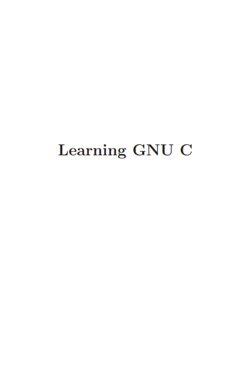Learning GNU C