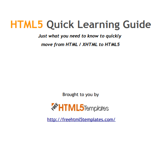HTML5 Quick Learning Guide