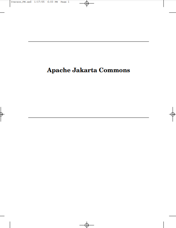 Apache Jakarta Commons: Reusable Java Components