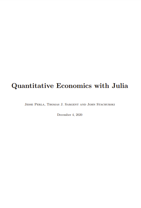 Quantitative Economics with Julia