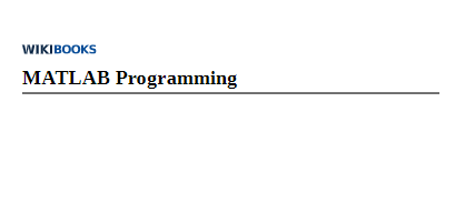 MATLAB Programming