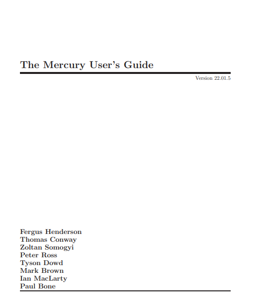 The Mercury User’s Guide