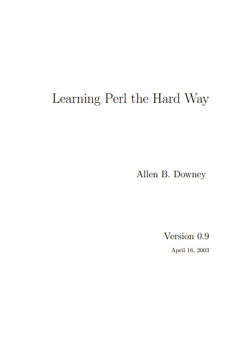 Learning Perl The Hard Way