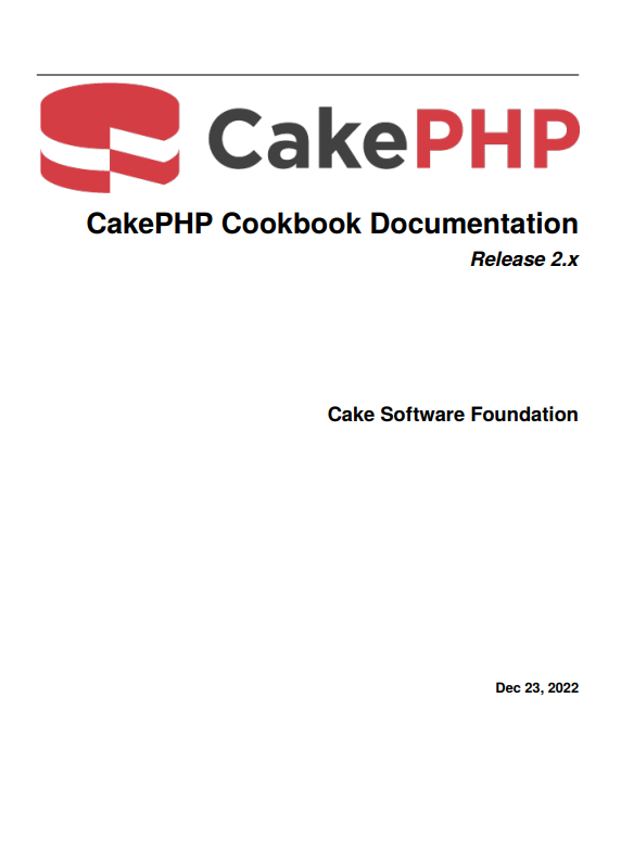 CakePHP Cookbook 2.x