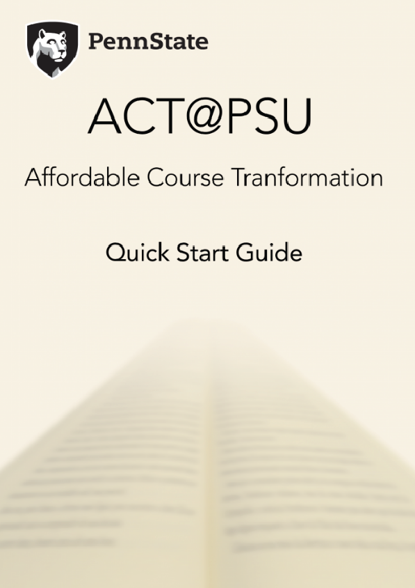ACT@PSU Quick Start Guide