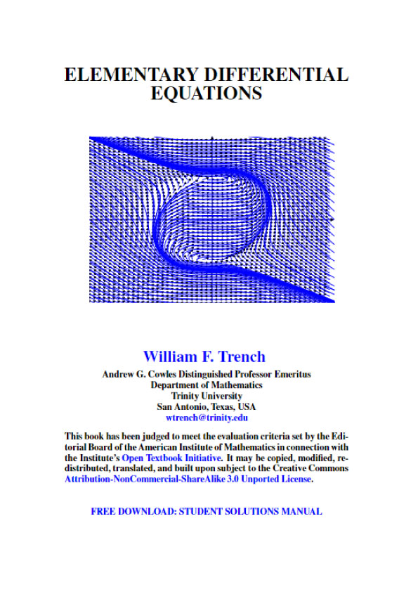 Elementary Differential Equations