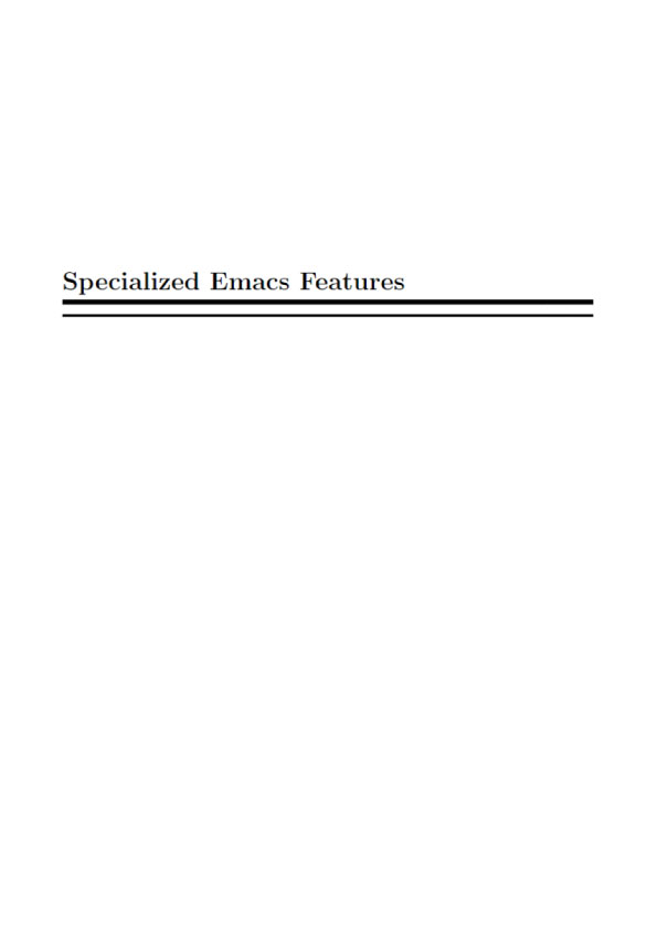 Specialized Emacs Features