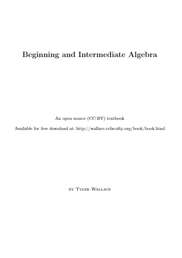 Beginning and Intermediate Algebra