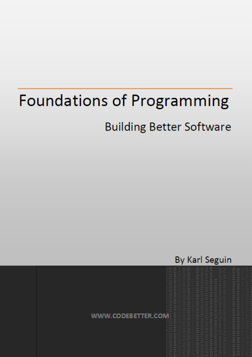 Foundations of Programming - Building Better Software