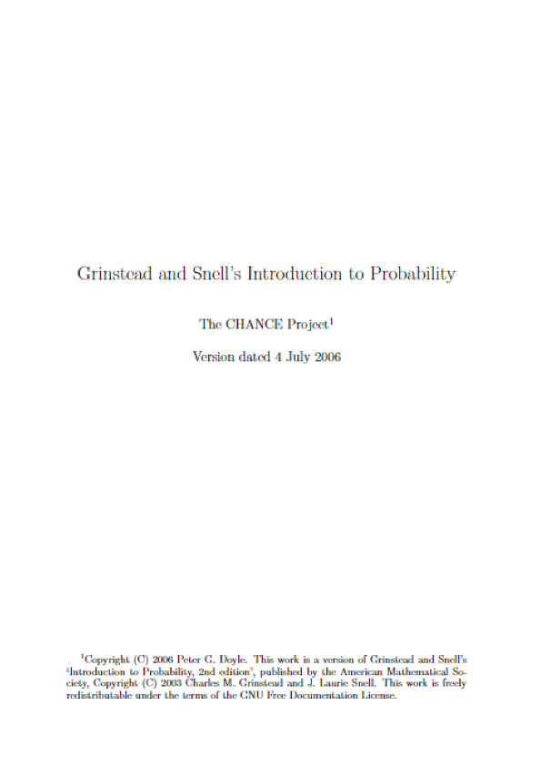 Grinstead and Snell’s Introduction to Probability