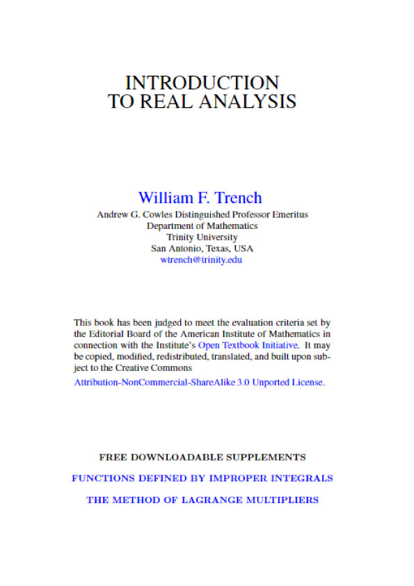 Introduction to Real Analysis