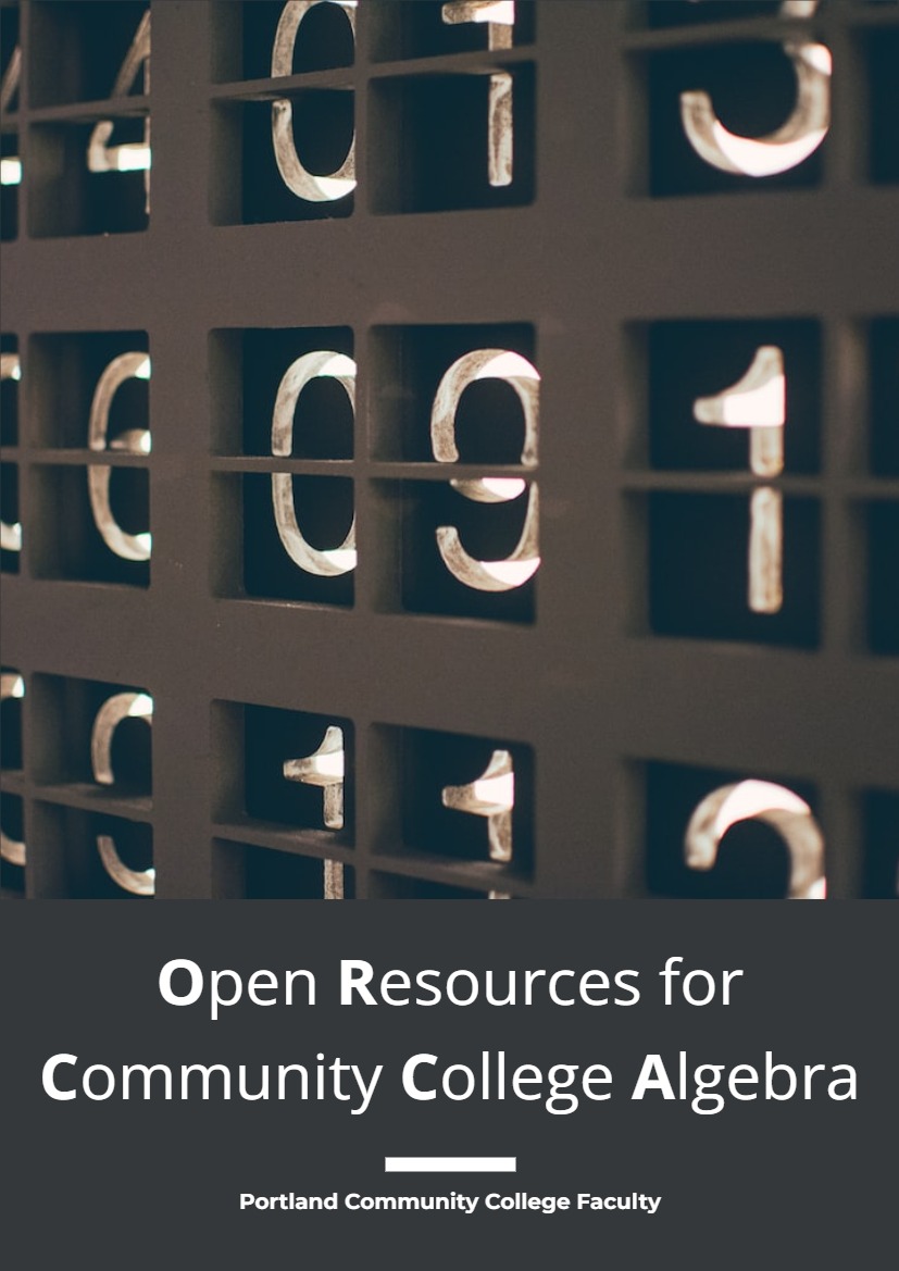Open Resources for Community College Algebra